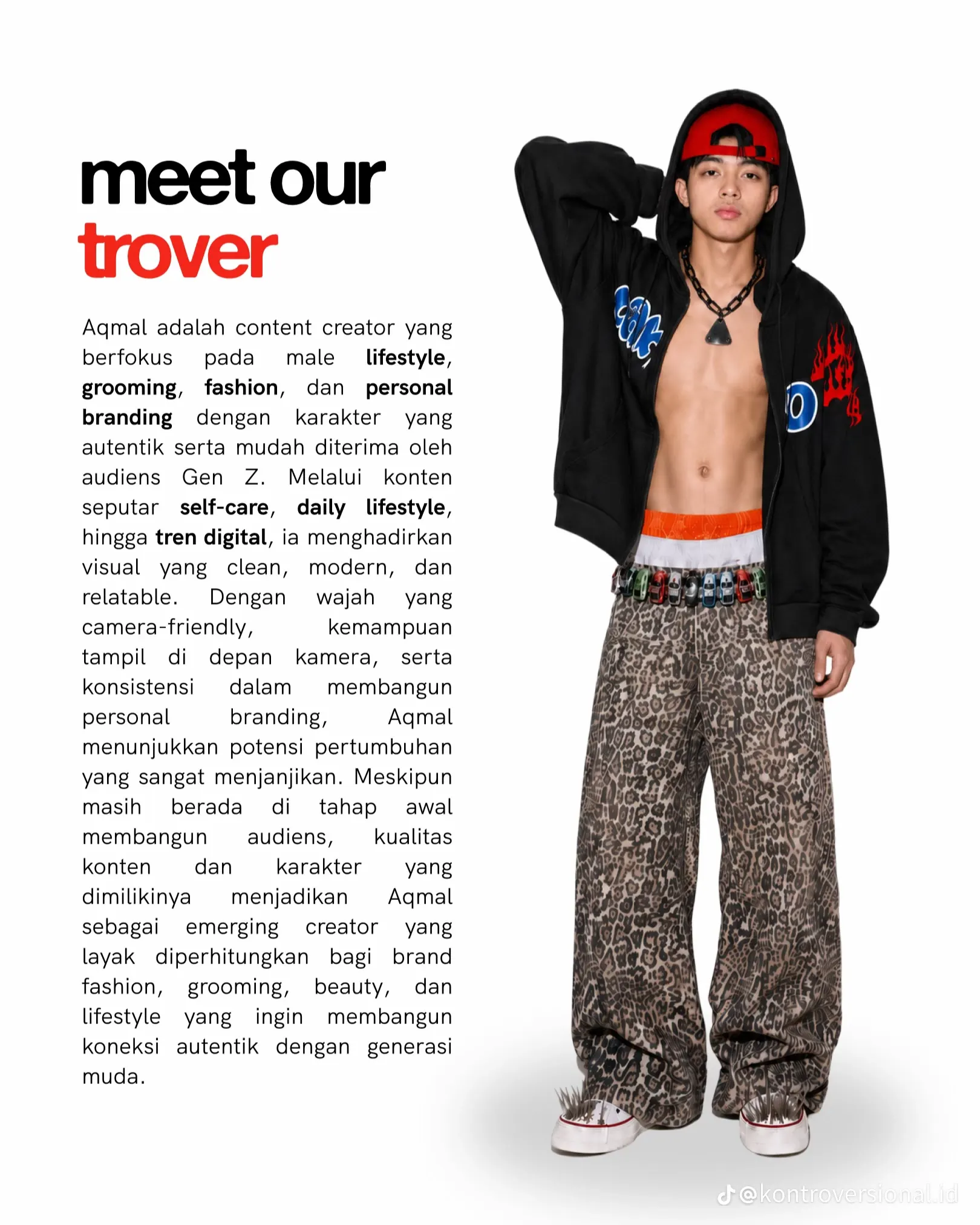 Aqmal in an editorial full-length shot, styled for male lifestyle, grooming, fashion & personal branding