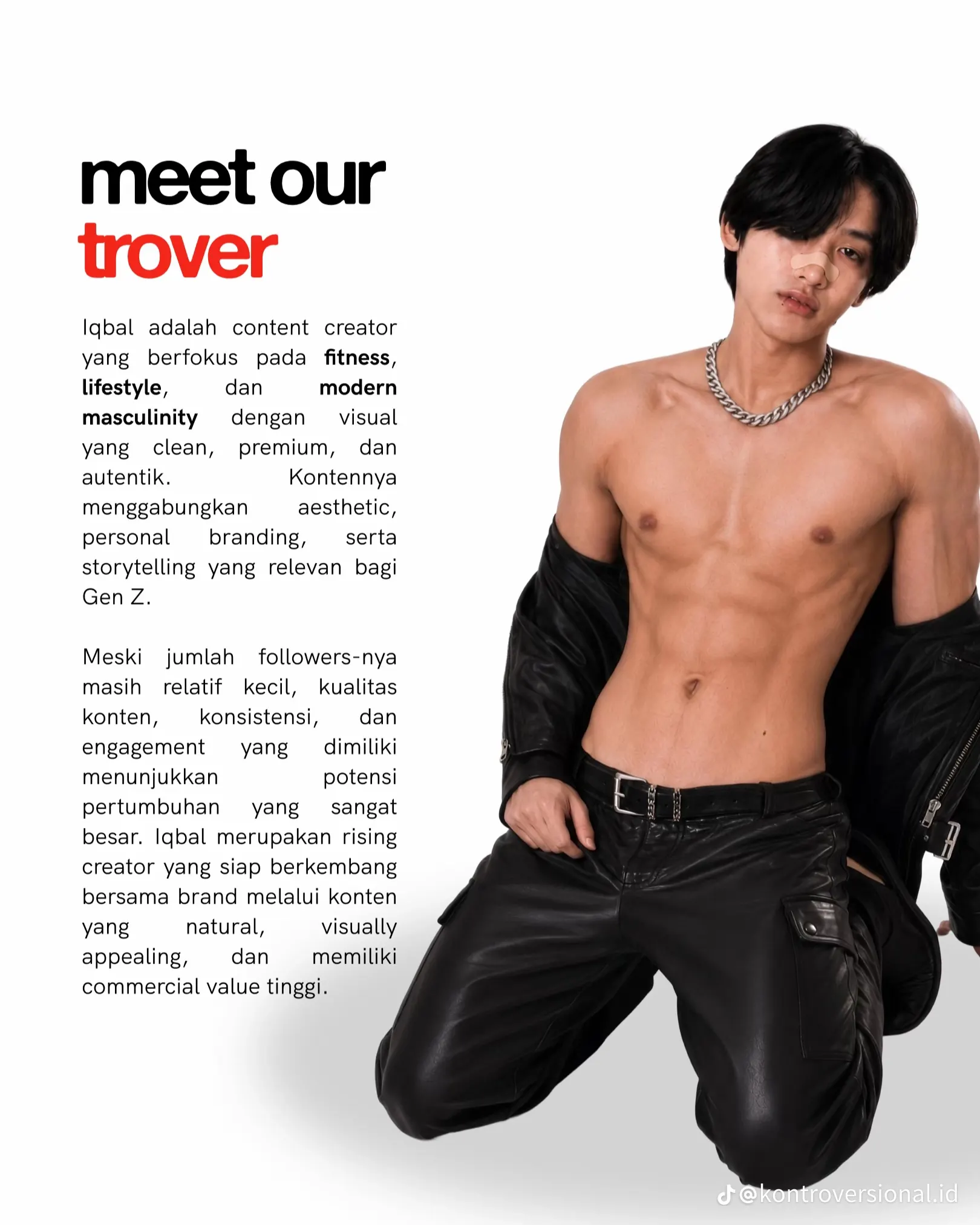 Iqbal in an editorial full-length shot, styled for fitness, lifestyle & modern masculinity